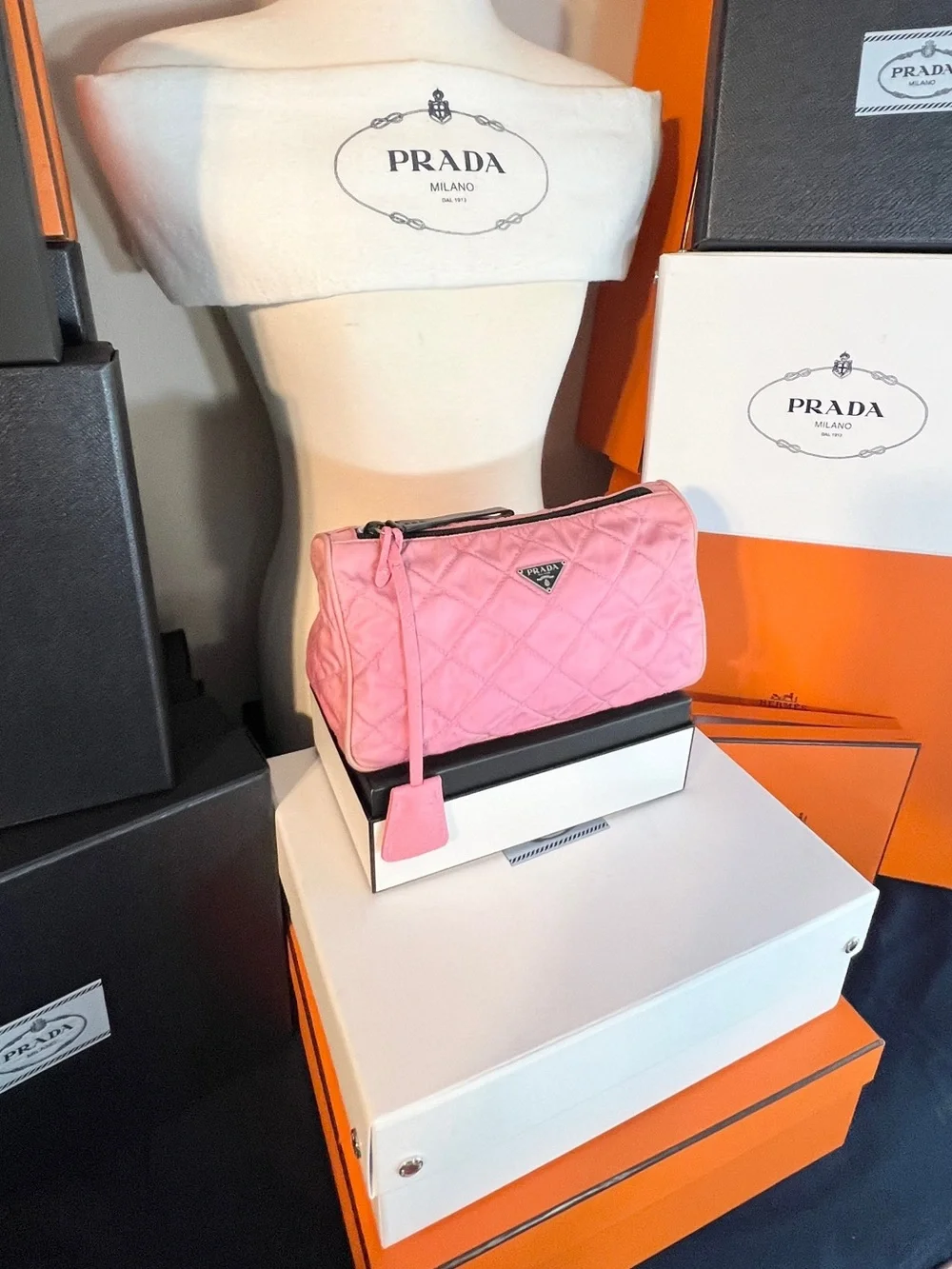 Prada Pink Quilted Nylon wristlet bag! 🌟Offers always welcome! - Picture 3 of 9